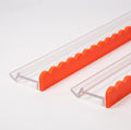Mahjong Premium Acrylic Racks Set — Clear Racks with Orange Scalloped Pushers (6mm)