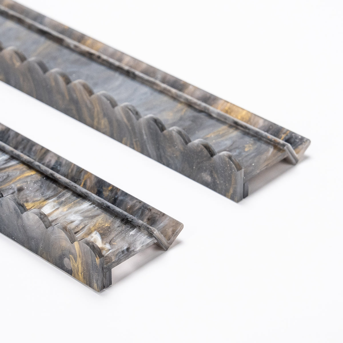 Mahjong Premium Acrylic Racks set| Obsidian Marble - Scalloped (PRE-ORDER)