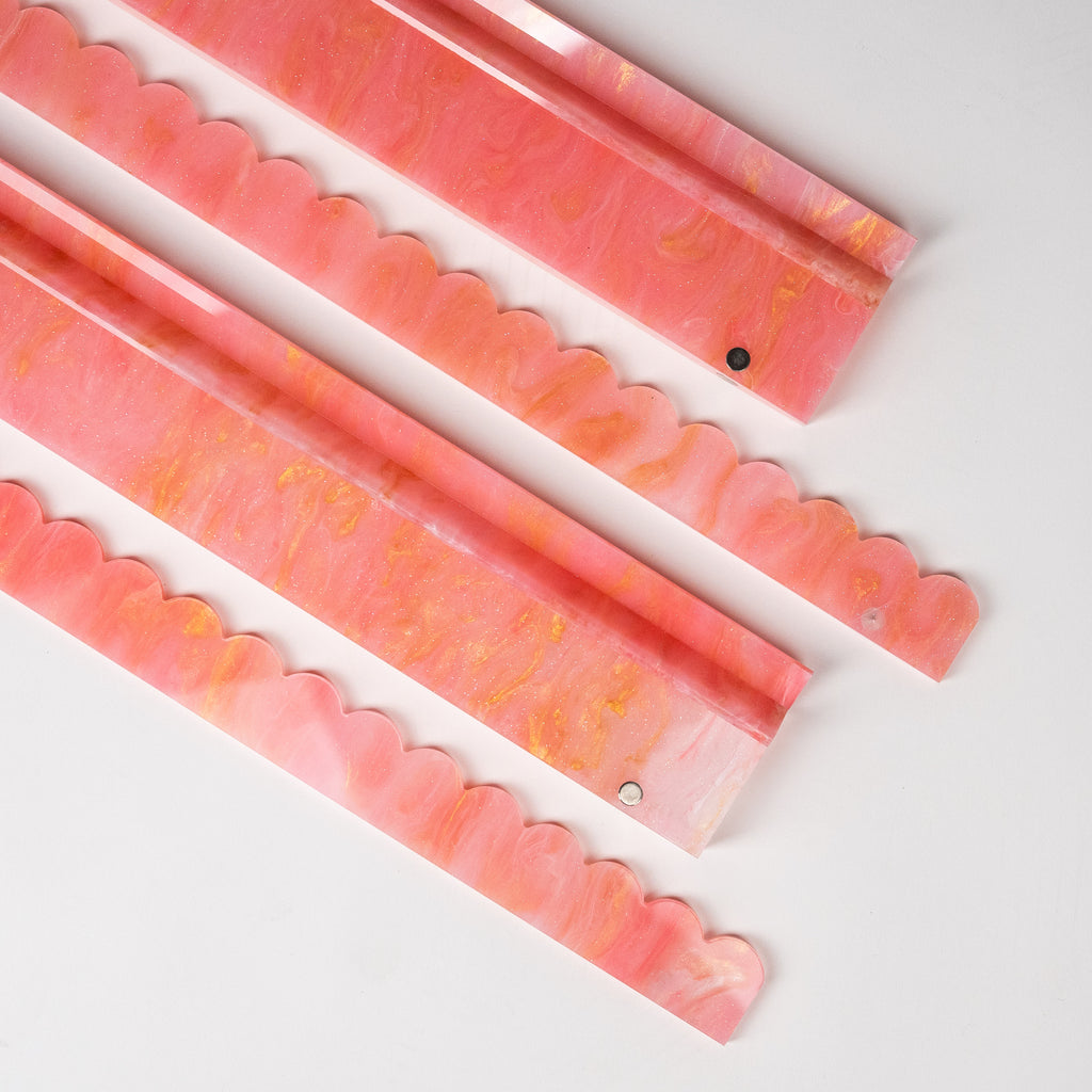 Mahjong Premium Acrylic Racks Set — Honey Blossom Scalloped (Pre-Order)
