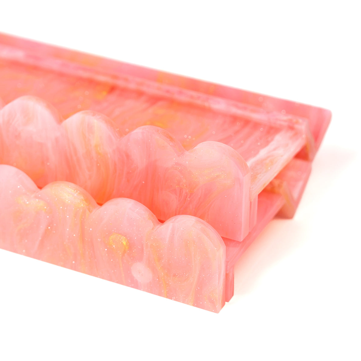 Mahjong Premium Acrylic Racks Set — Honey Blossom Scalloped (Pre-Order)