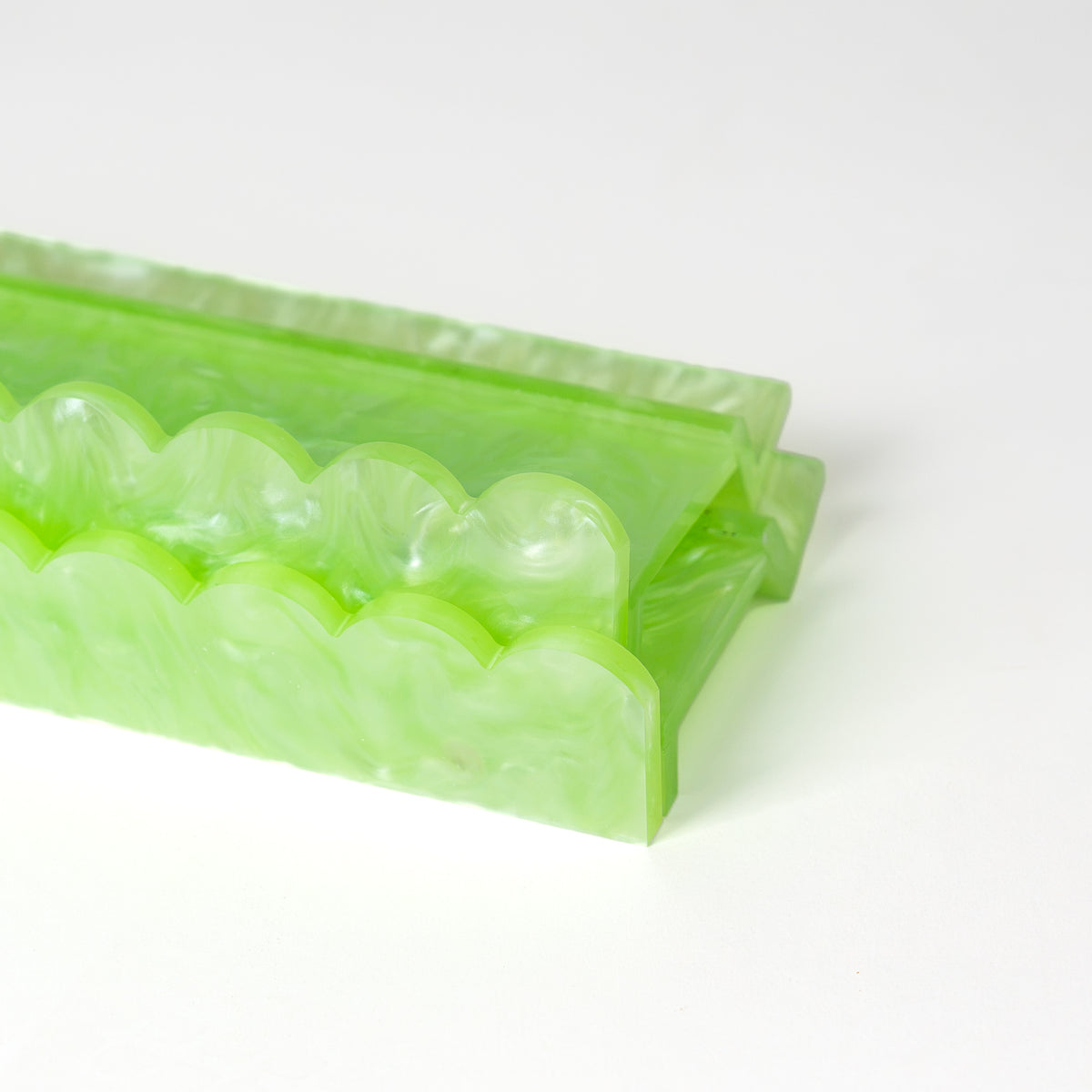 Mahjong Premium Acrylic Racks set| Jade Marble - Scalloped (PRE-ORDER)
