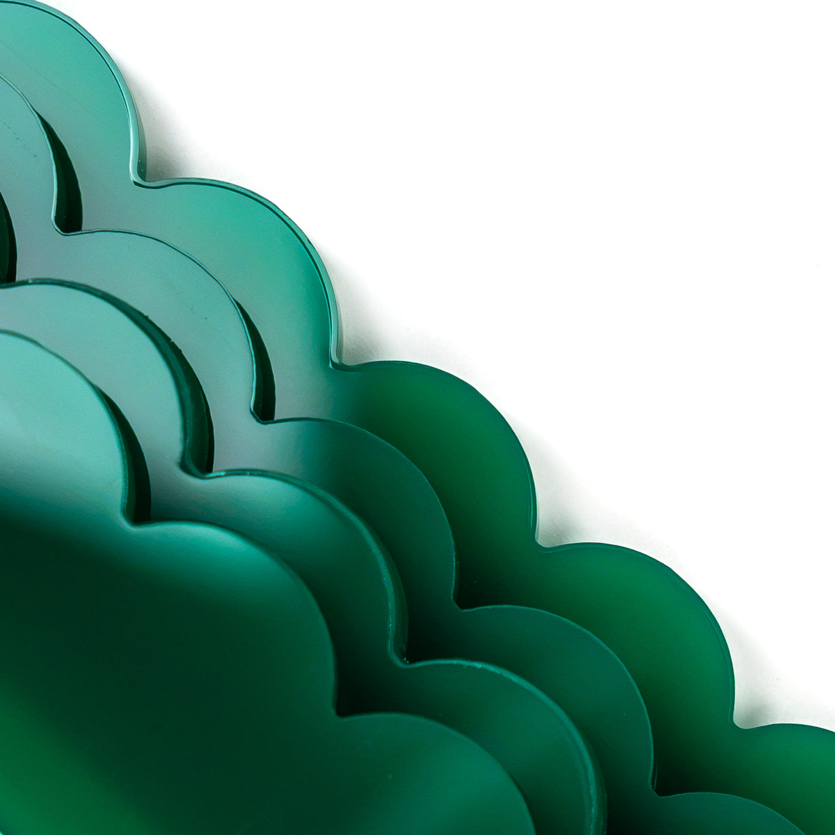 Dark Green Scalloped Pushers — Pre-Order (Set of 4)