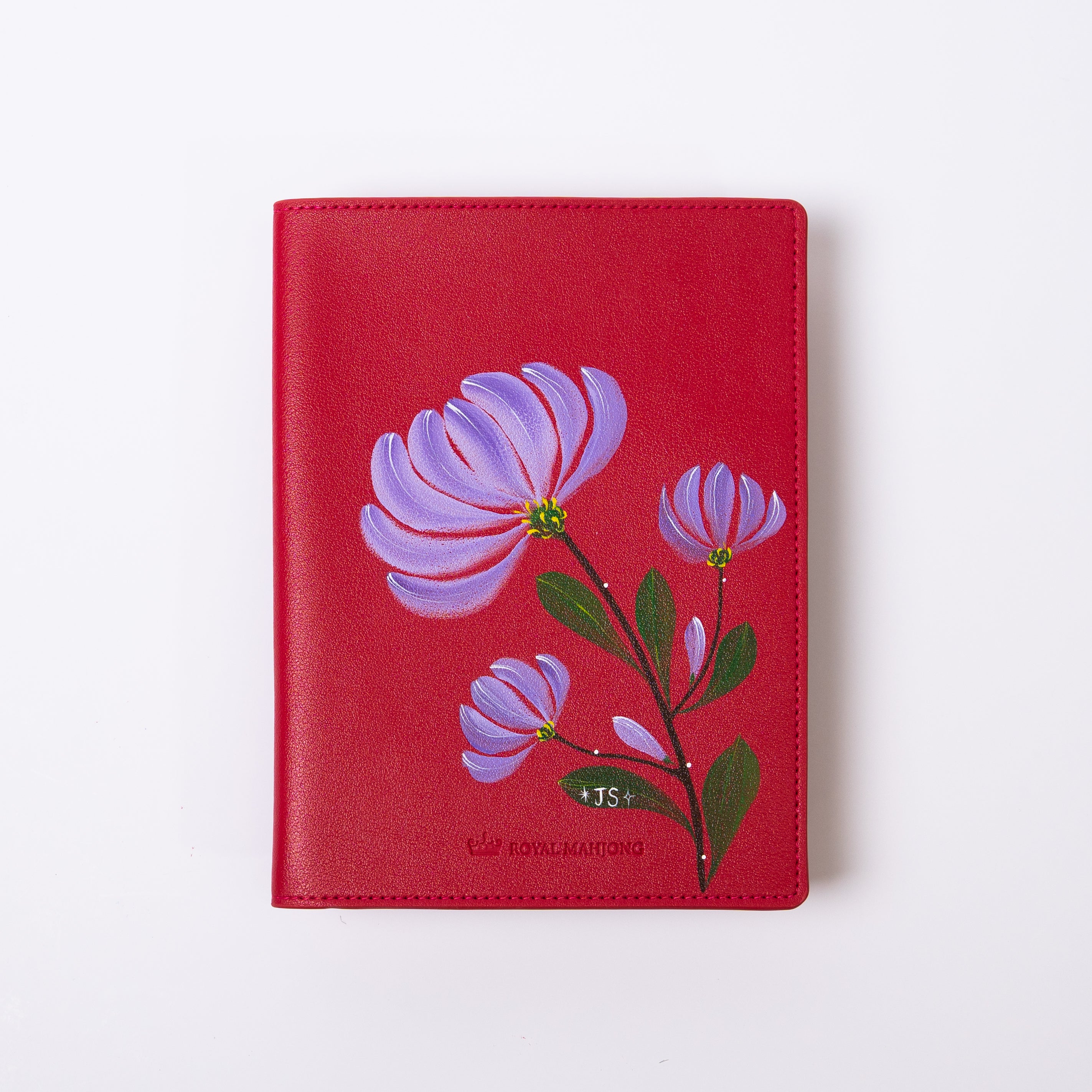 NEW - Hand Painted| Blush Petal Hand-Painted Mahjong Folio