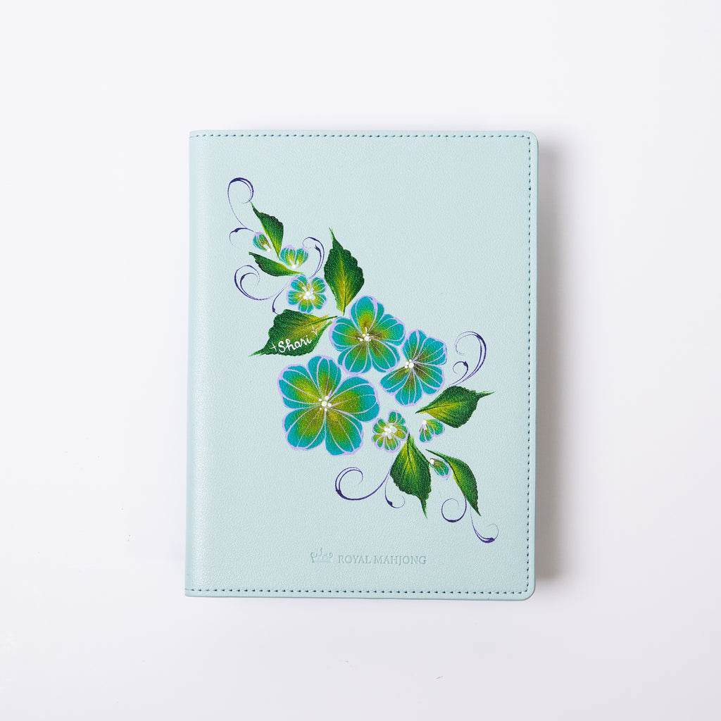 NEW - Hand Painted| Celadon Fleur Hand-Painted Mahjong Folio