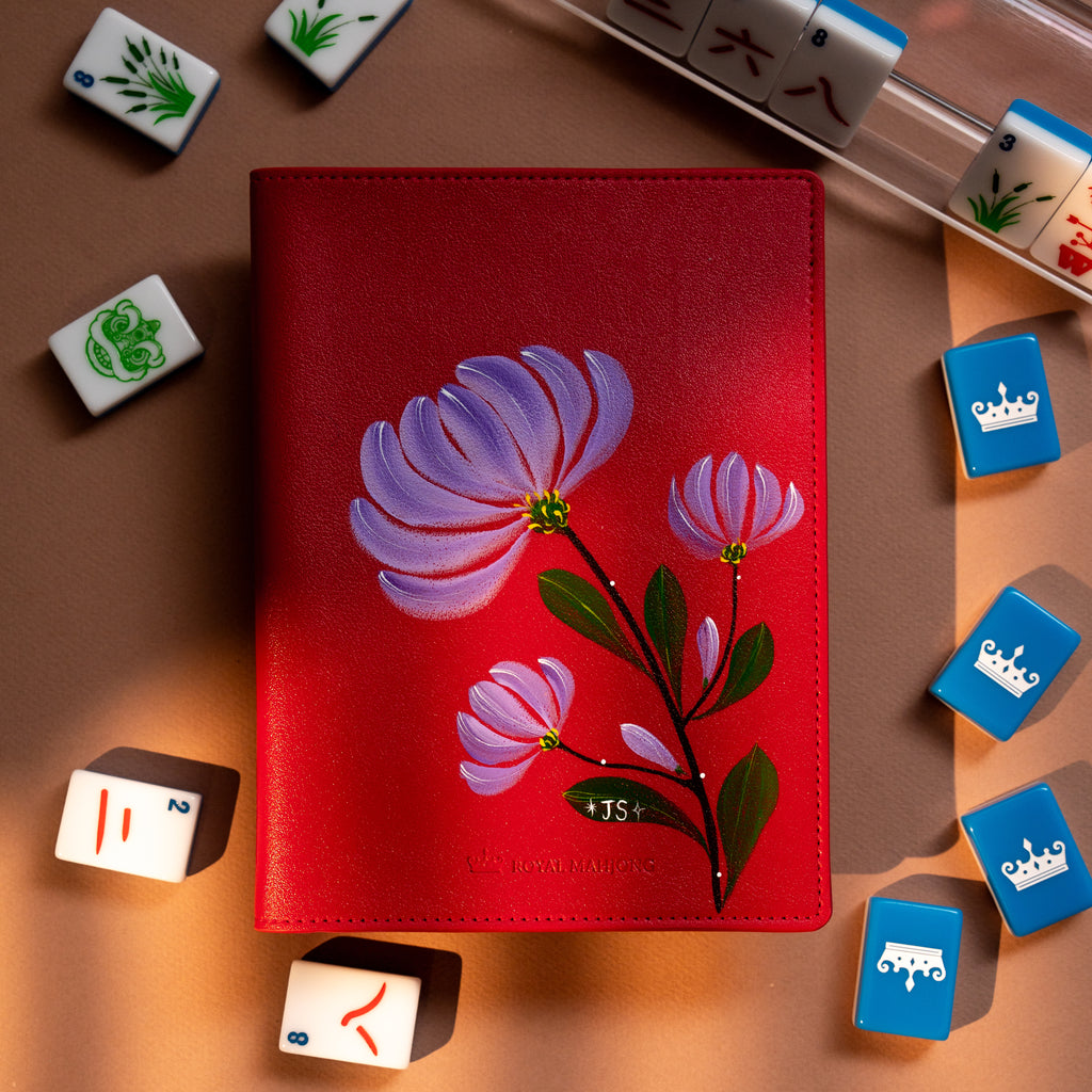 NEW - Hand Painted| Blush Petal Hand-Painted Mahjong Folio
