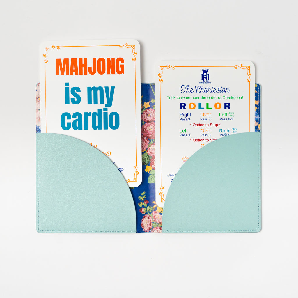NEW - Hand Painted| Celadon Fleur Hand-Painted Mahjong Folio