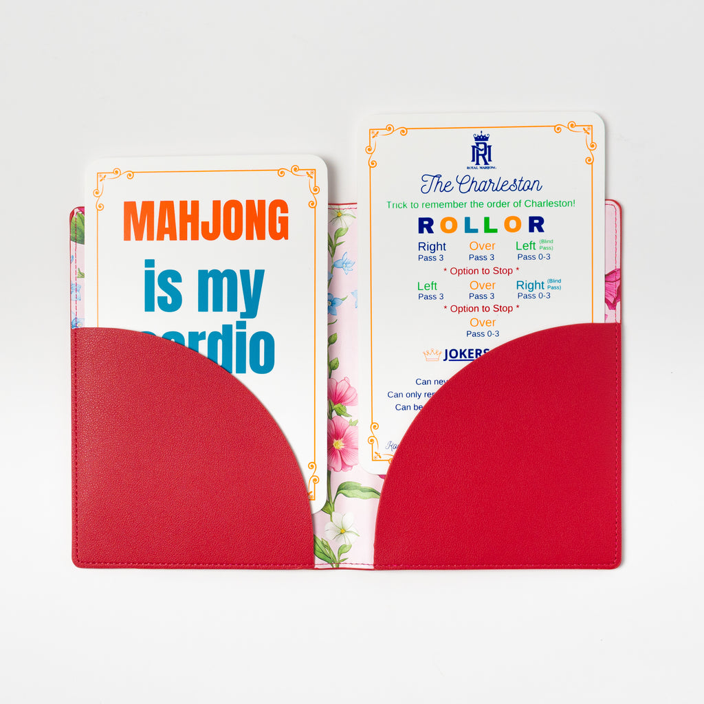 NEW - Hand Painted| Blush Petal Hand-Painted Mahjong Folio