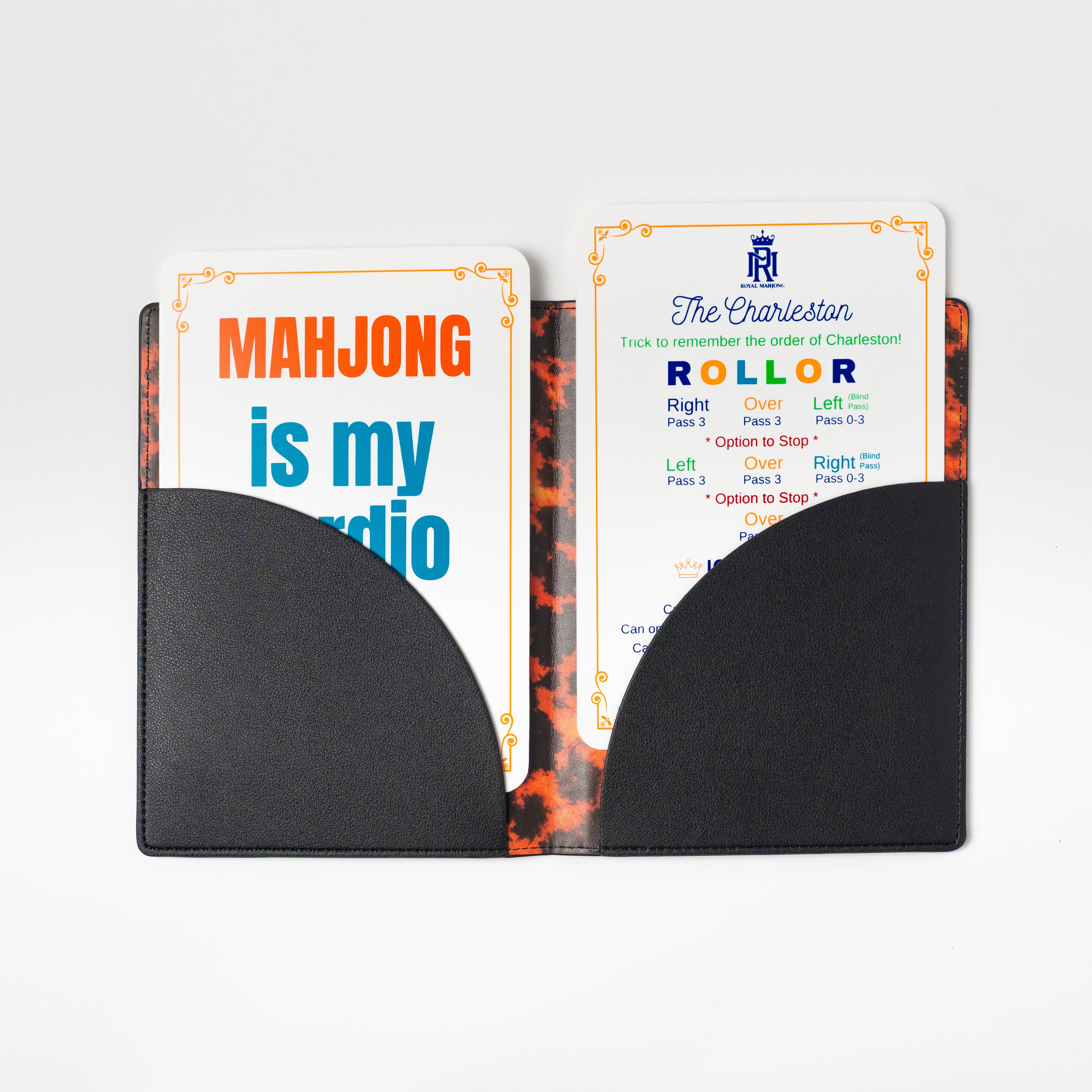 NEW- Hand Painted| Midnight Lily Garden Mahjong Folio