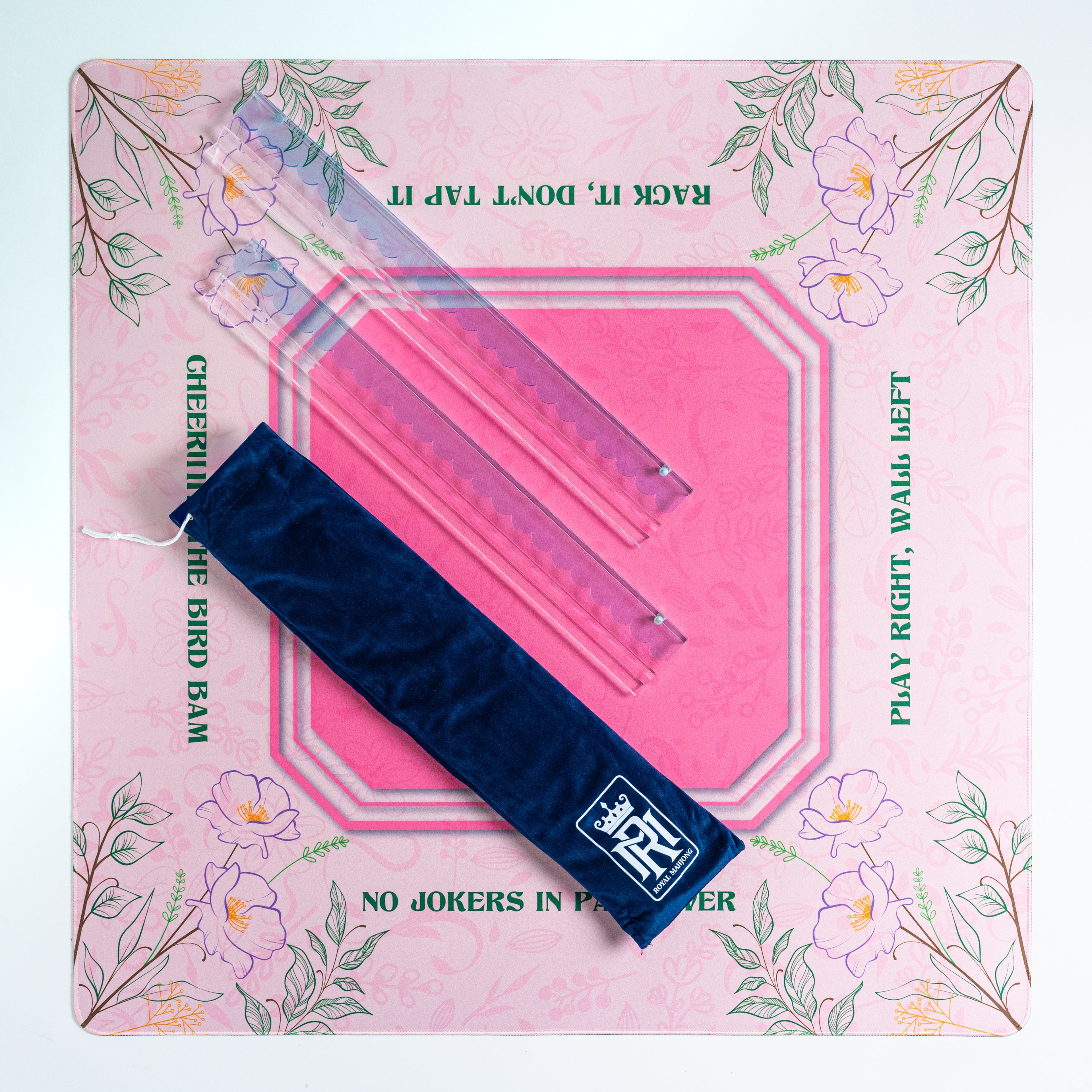 Transparent Pink/Blue/ Clear Racks & Pushers set featuring 5mm thickness