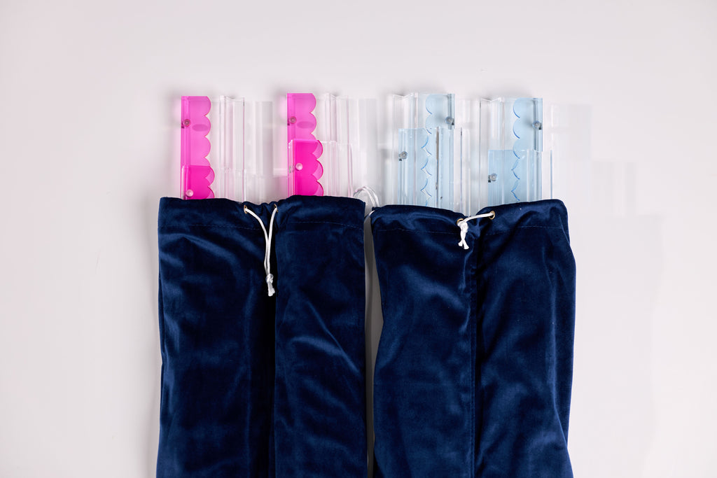 Transparent Pink/Blue Racks & Pushers set
