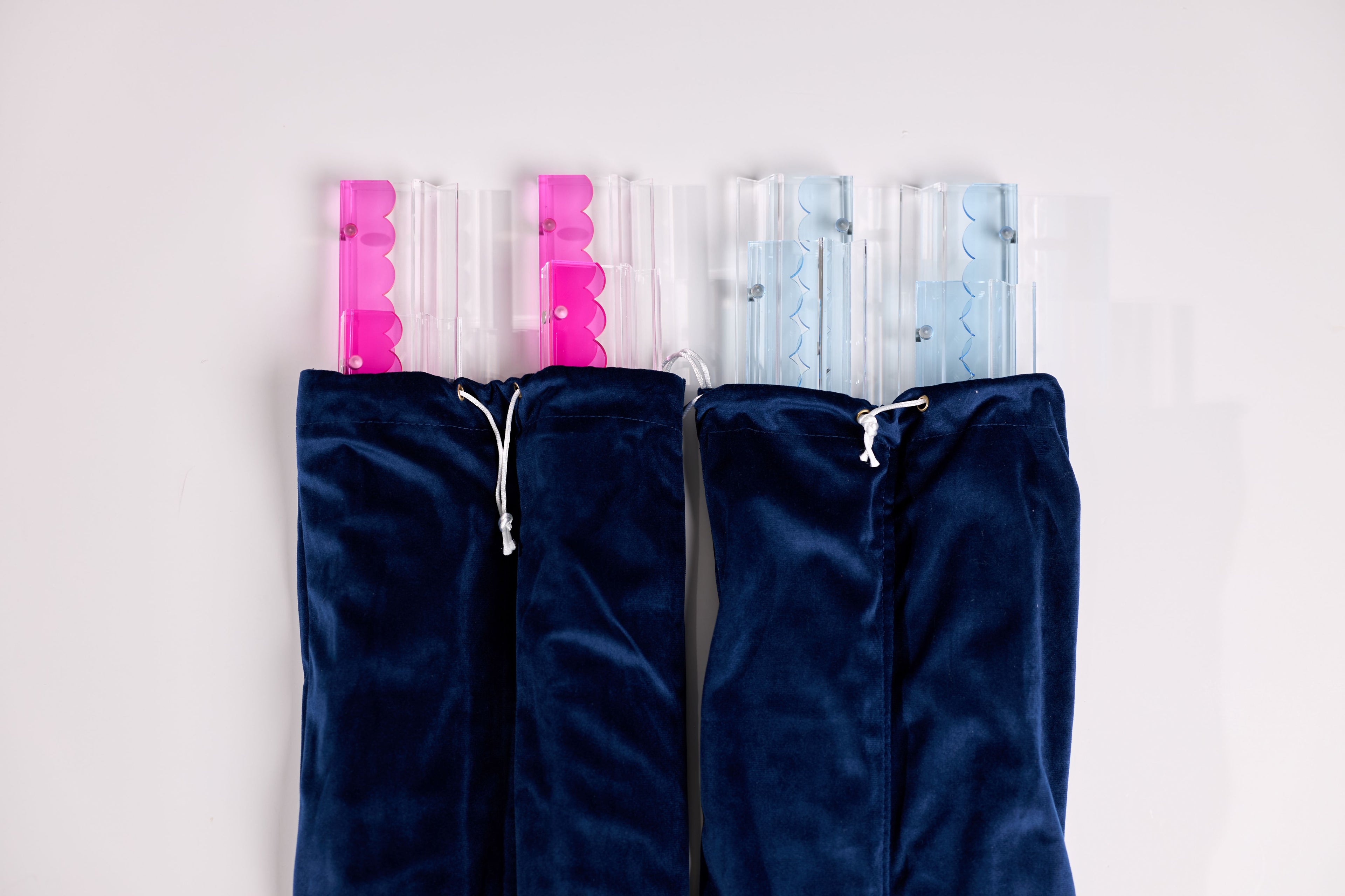 Transparent Pink/Blue Racks & Pushers set