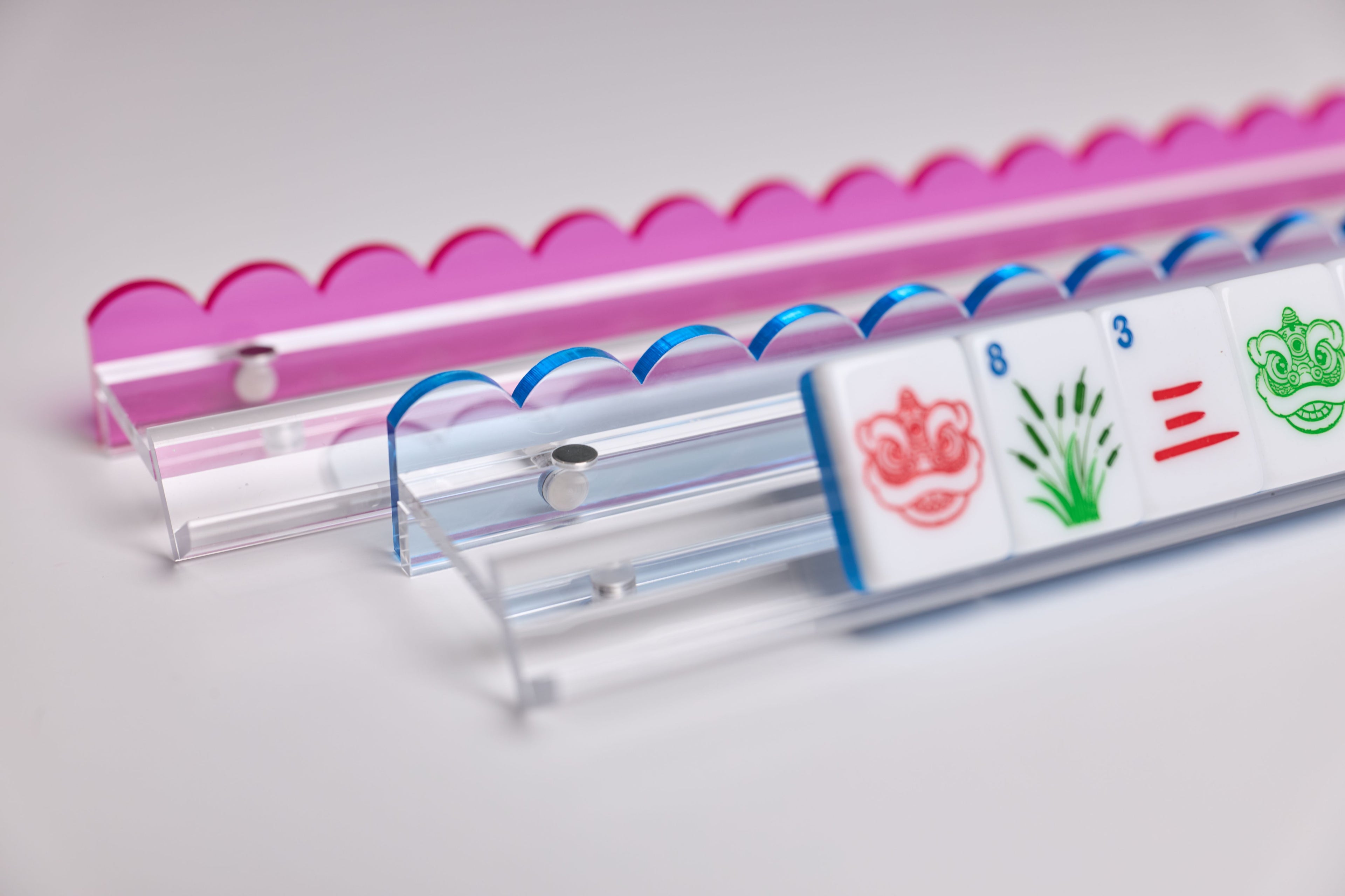 Transparent Pink/Blue Racks & Pushers set